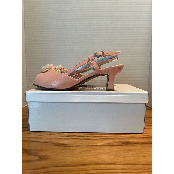 ANGEL & STEPS Bailey Slingback Peach Patent Women's Size 7 W 160670 - Picture 3 of 16